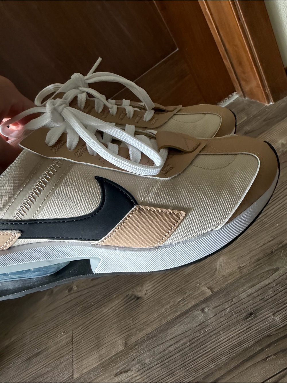 Women’s Cream & Tan Athletic Sneakers with Black Accent